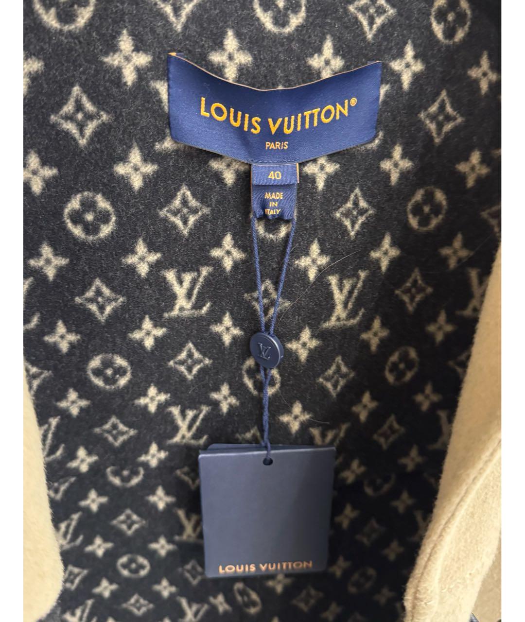 LOUIS VUITTON Бежевое шерстяное пальто, фото 5