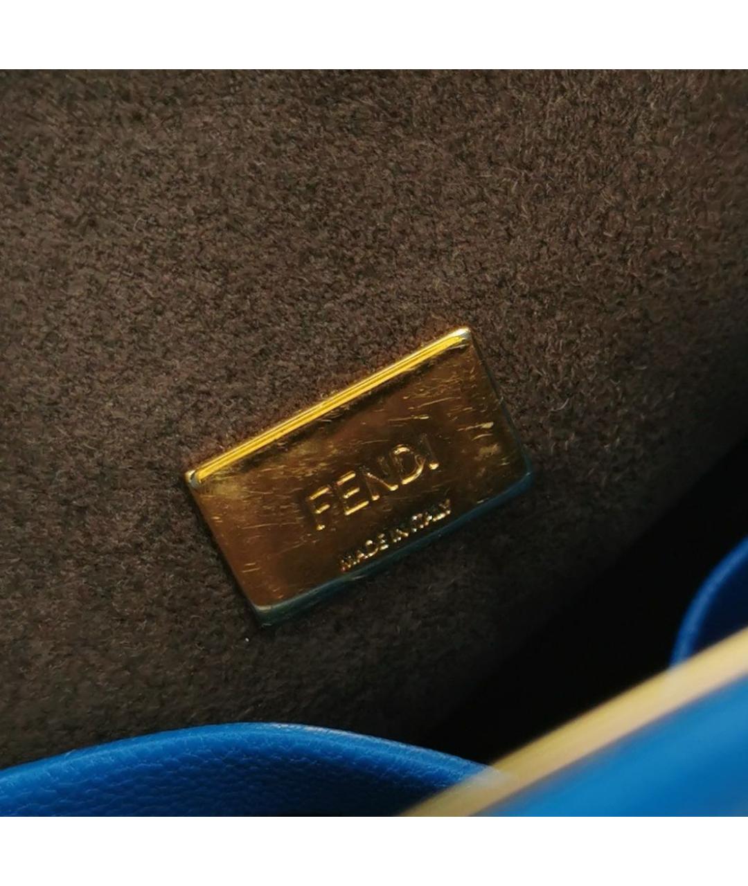 FENDI Синяя кожаная сумка через плечо, фото 7