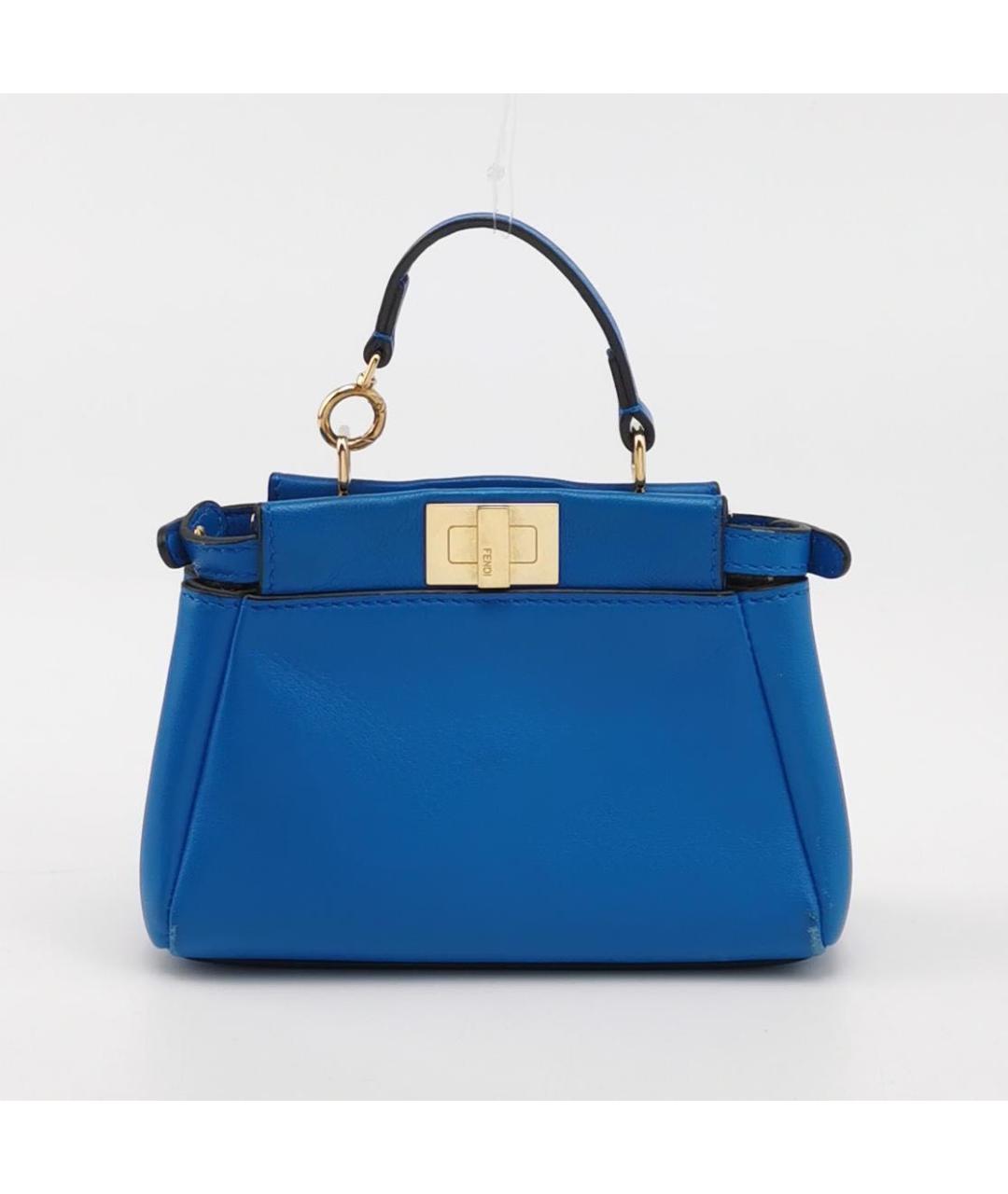 FENDI Синяя кожаная сумка через плечо, фото 4