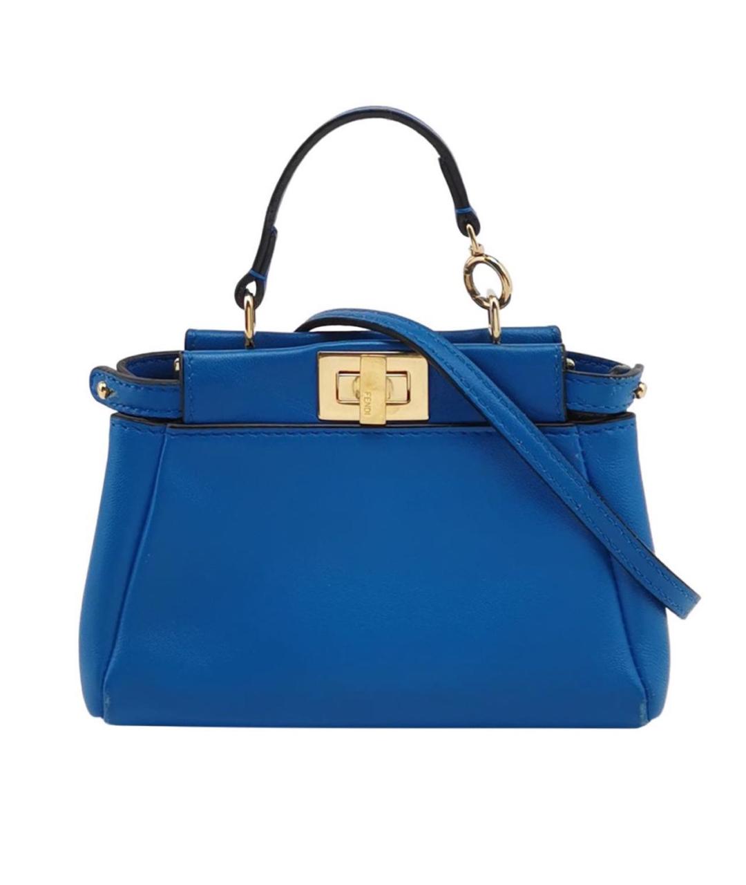 FENDI Синяя кожаная сумка через плечо, фото 9