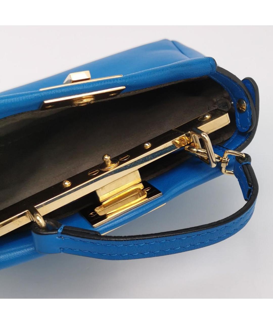 FENDI Синяя кожаная сумка через плечо, фото 6