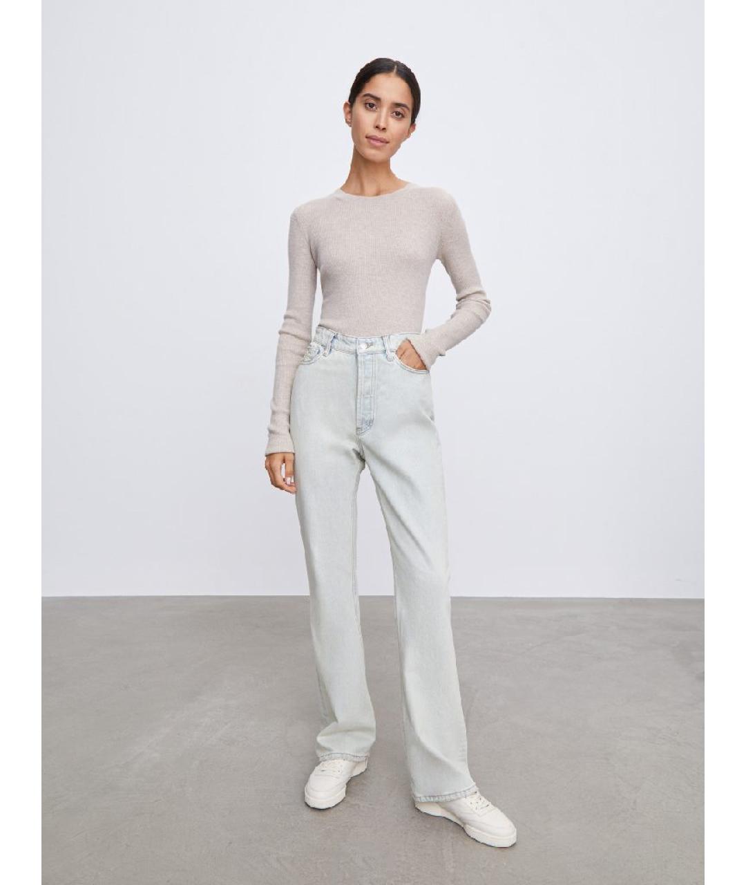 12 STOREEZ Голубые хлопковые джинсы клеш, фото 5