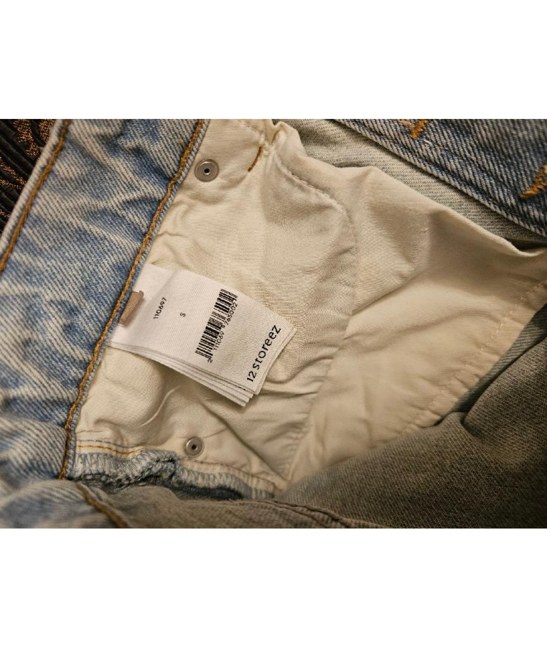 12 STOREEZ Голубые хлопковые джинсы клеш, фото 4