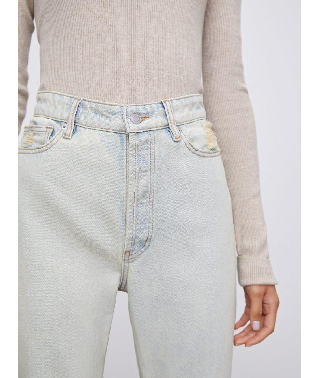 12 STOREEZ Голубые хлопковые джинсы клеш, фото 3