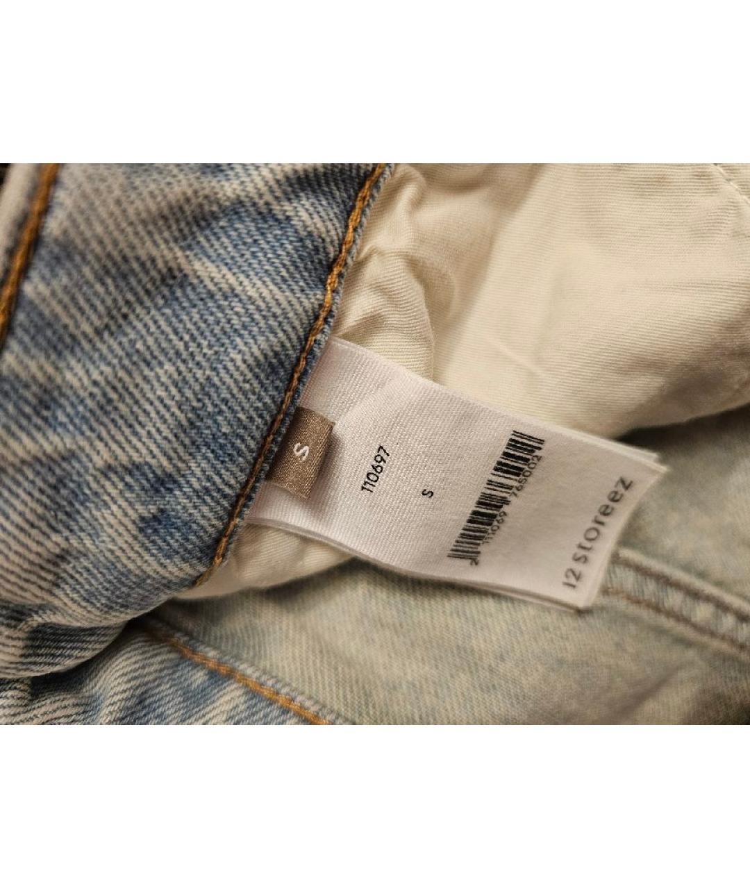 12 STOREEZ Голубые хлопковые джинсы клеш, фото 8