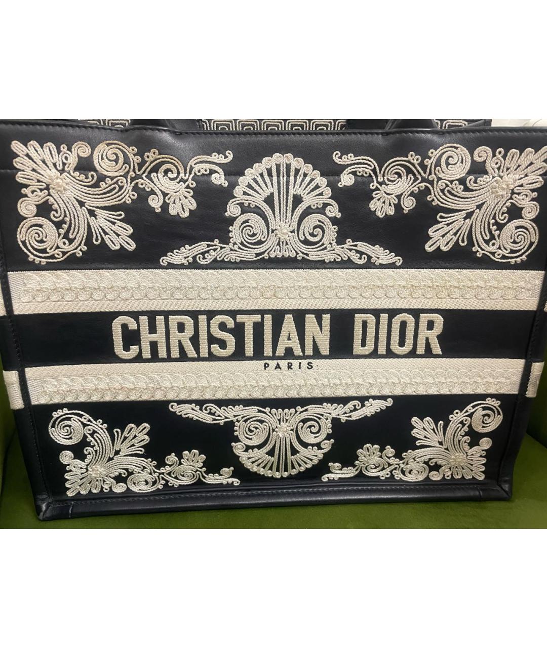 CHRISTIAN DIOR Темно-синяя кожаная сумка тоут, фото 7