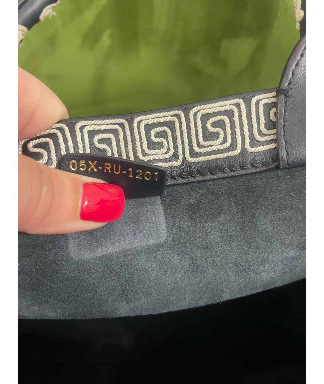 CHRISTIAN DIOR Темно-синяя кожаная сумка тоут, фото 4