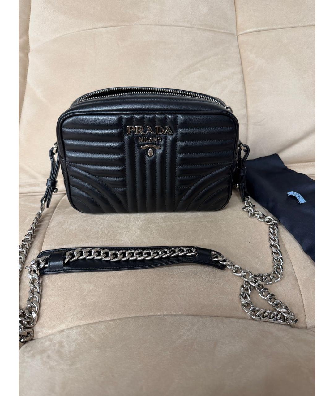 PRADA Черная кожаная сумка через плечо, фото 2