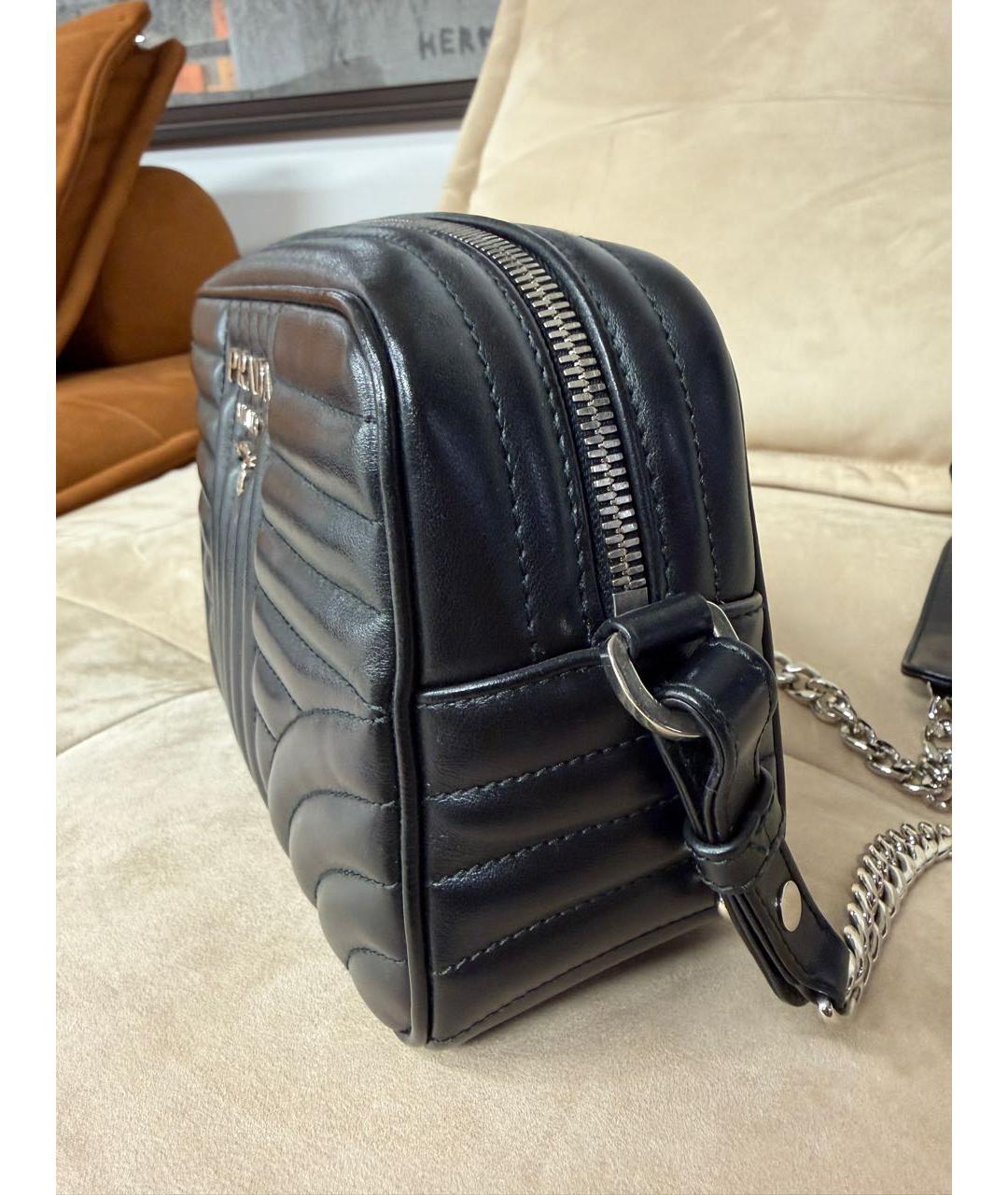 PRADA Черная кожаная сумка через плечо, фото 5