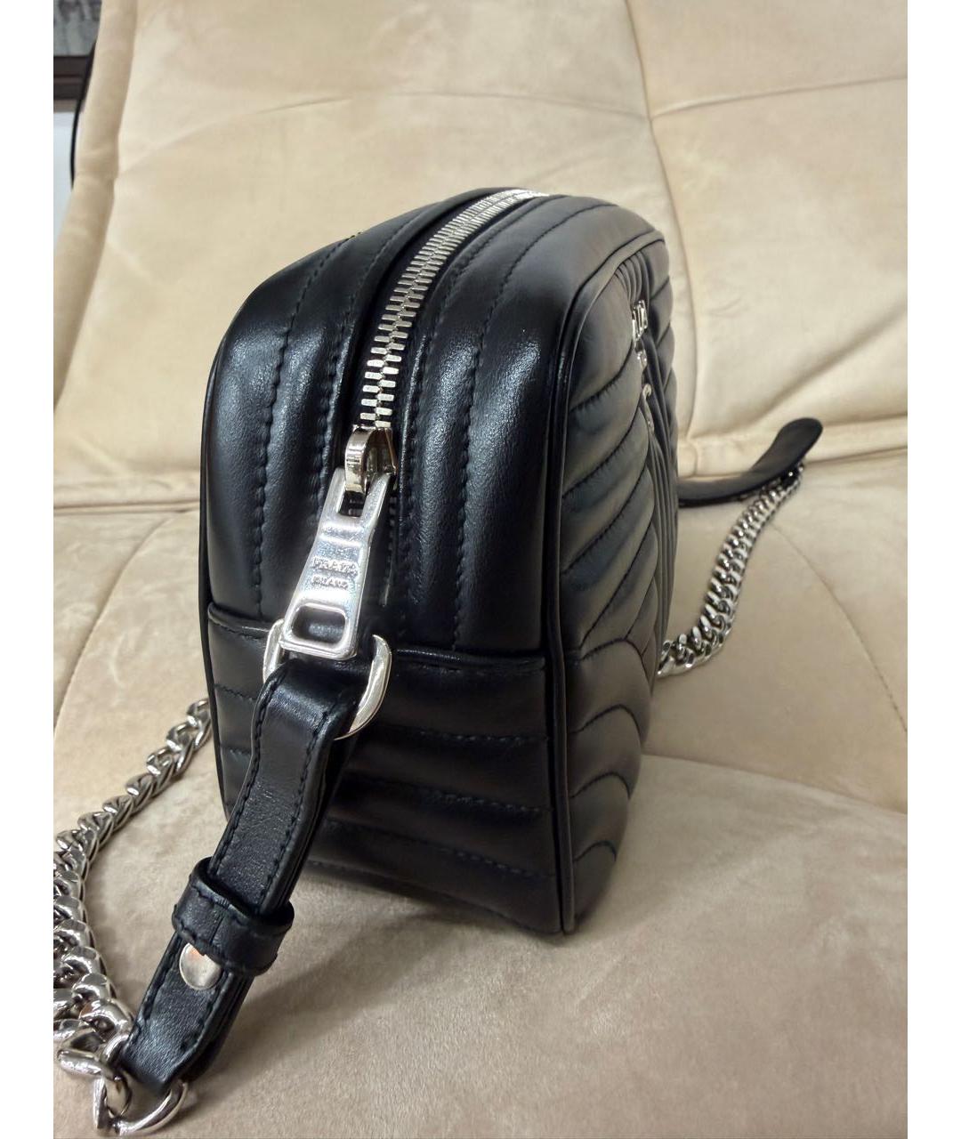 PRADA Черная кожаная сумка через плечо, фото 4