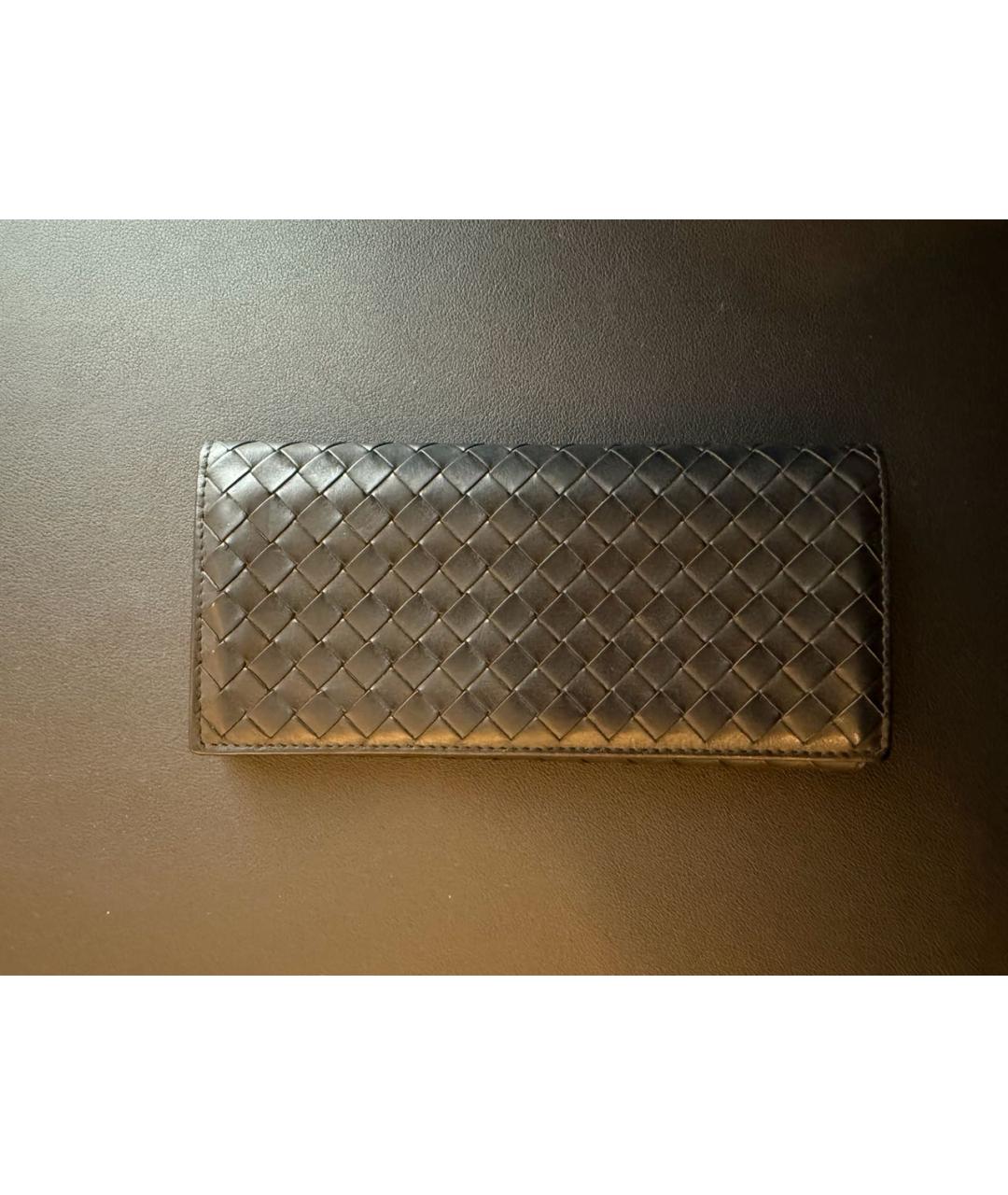 BOTTEGA VENETA Черный кожаный кошелек, фото 2