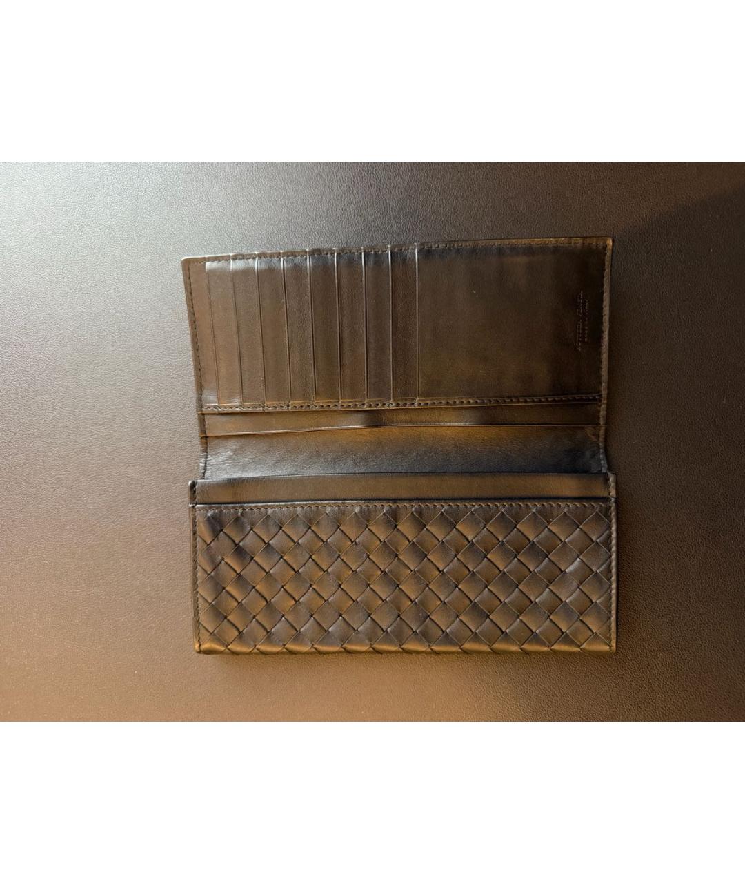 BOTTEGA VENETA Черный кожаный кошелек, фото 3