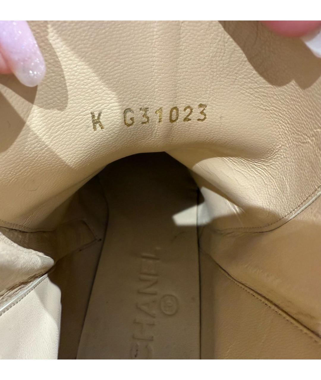 CHANEL Темно-синие кожаные полусапоги, фото 6