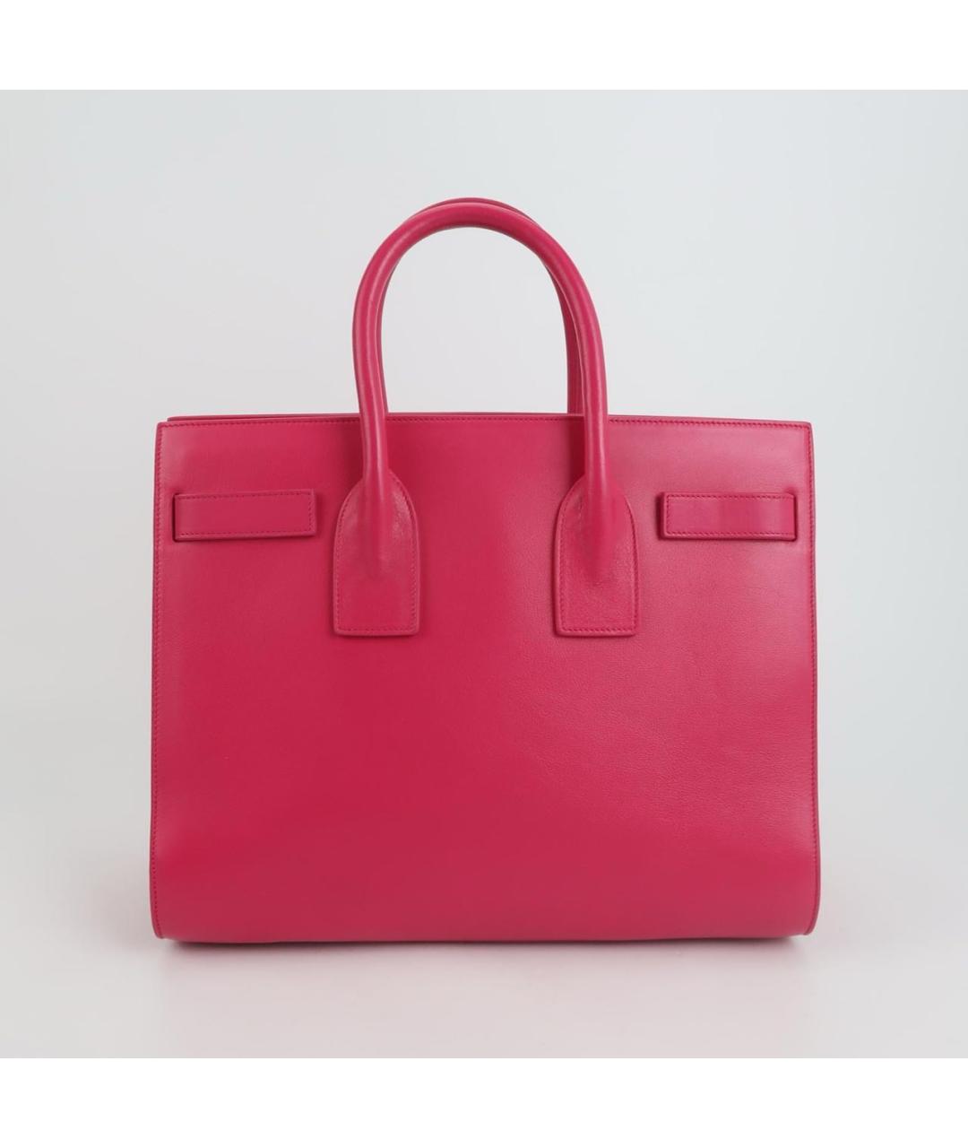 SAINT LAURENT Розовая кожаная сумка тоут, фото 4