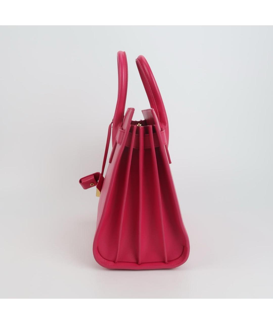 SAINT LAURENT Розовая кожаная сумка тоут, фото 2