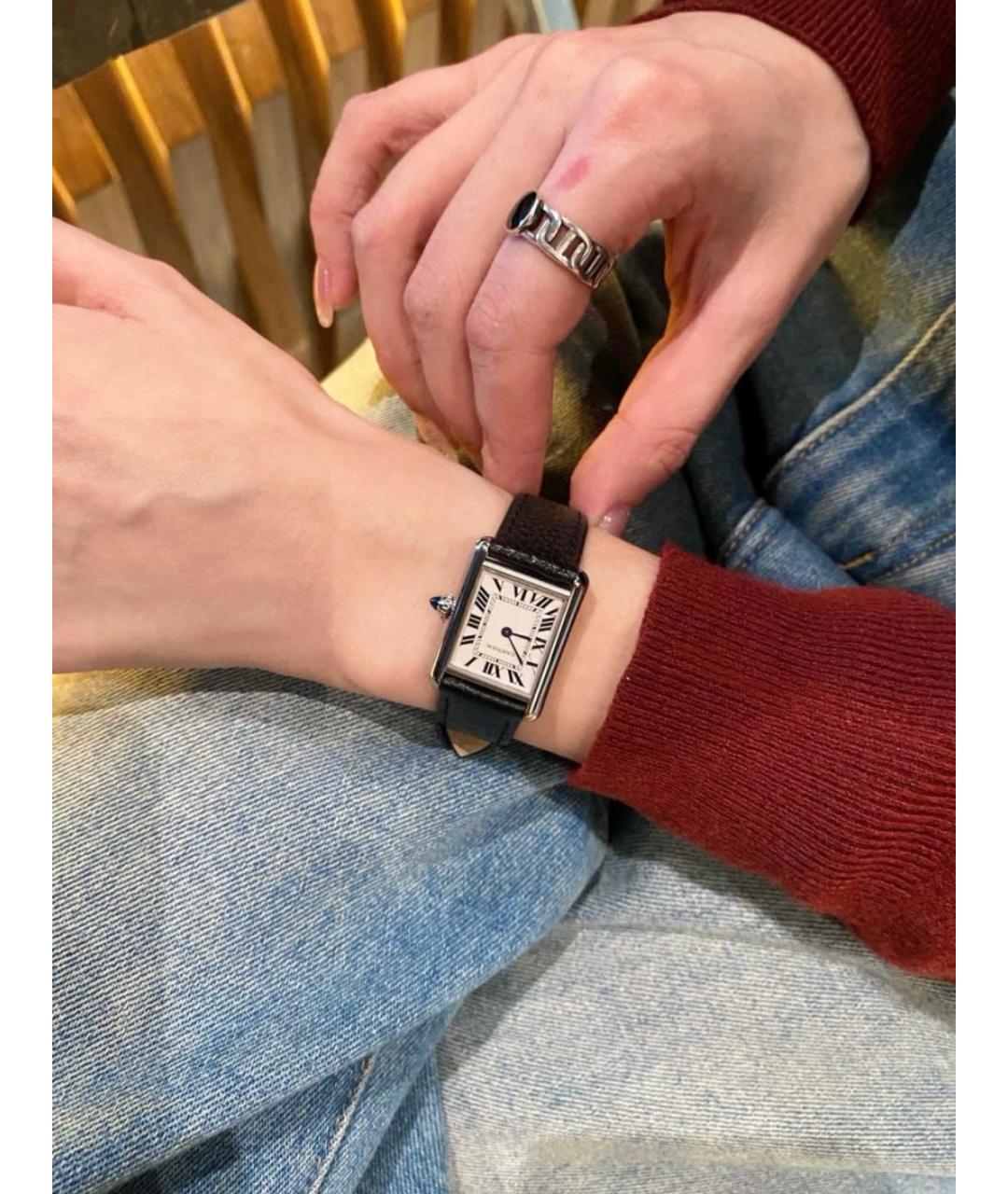 CARTIER Белые металлические часы, фото 8