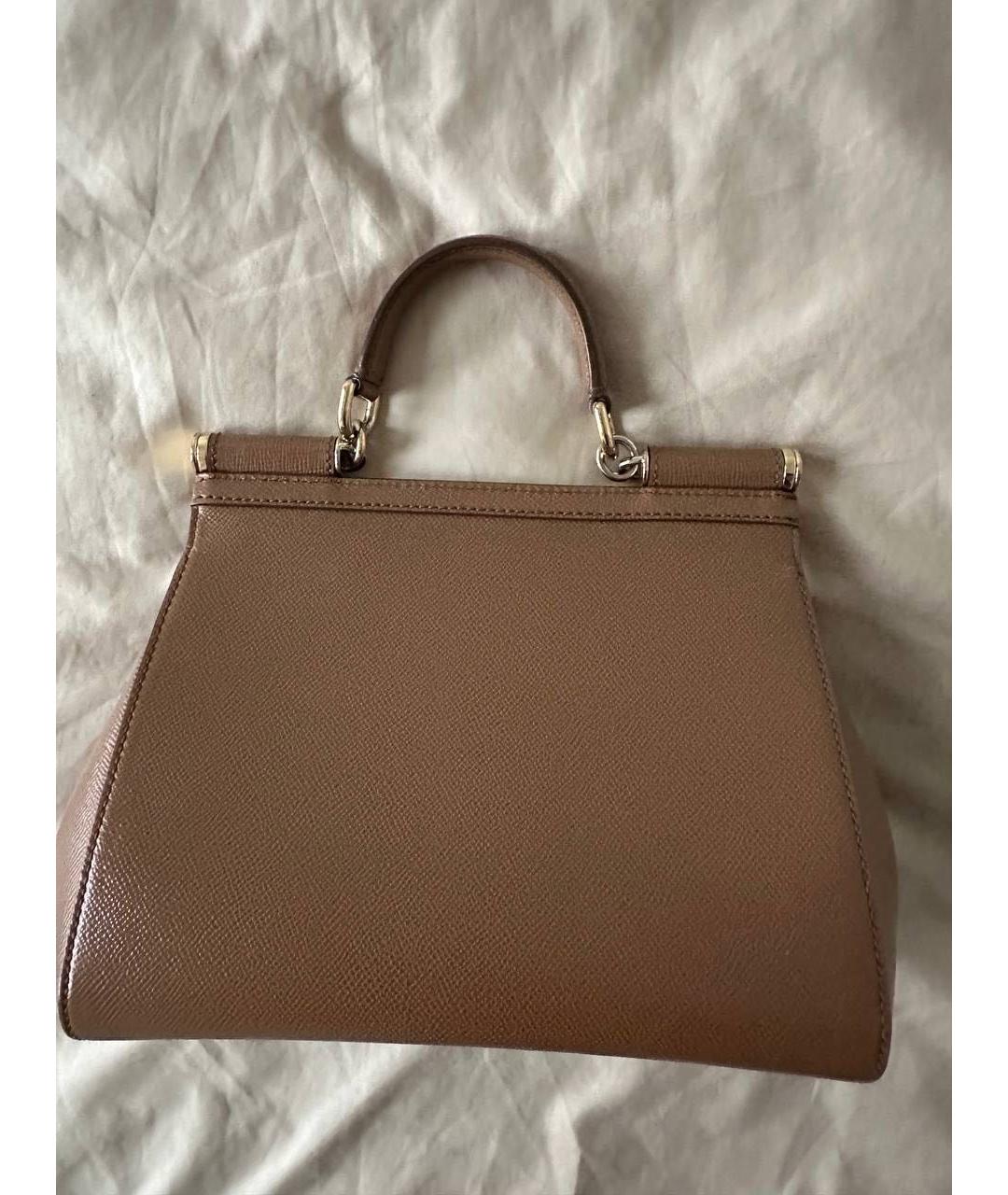 DOLCE&GABBANA Коричневая кожаная сумка через плечо, фото 3