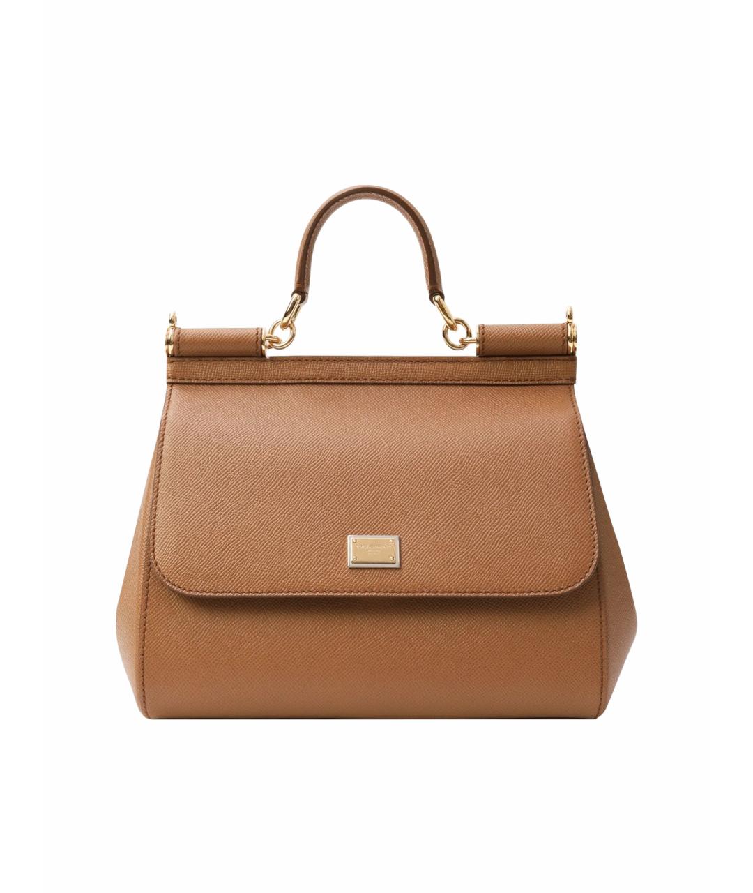 DOLCE&GABBANA Коричневая кожаная сумка через плечо, фото 1