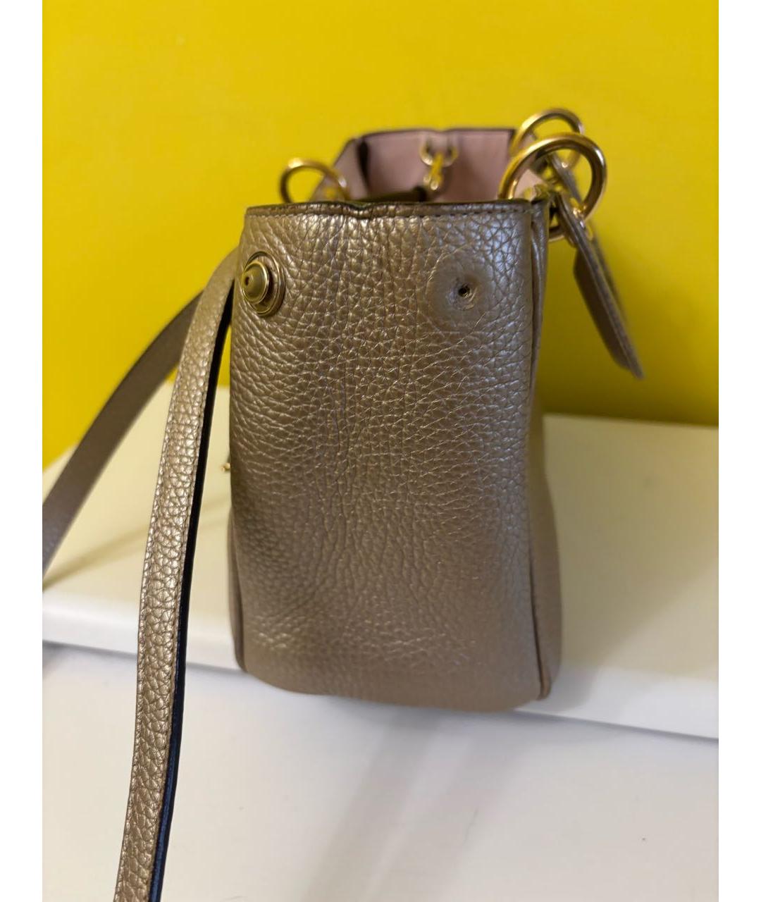 CHRISTIAN DIOR Золотая кожаная сумка через плечо, фото 7