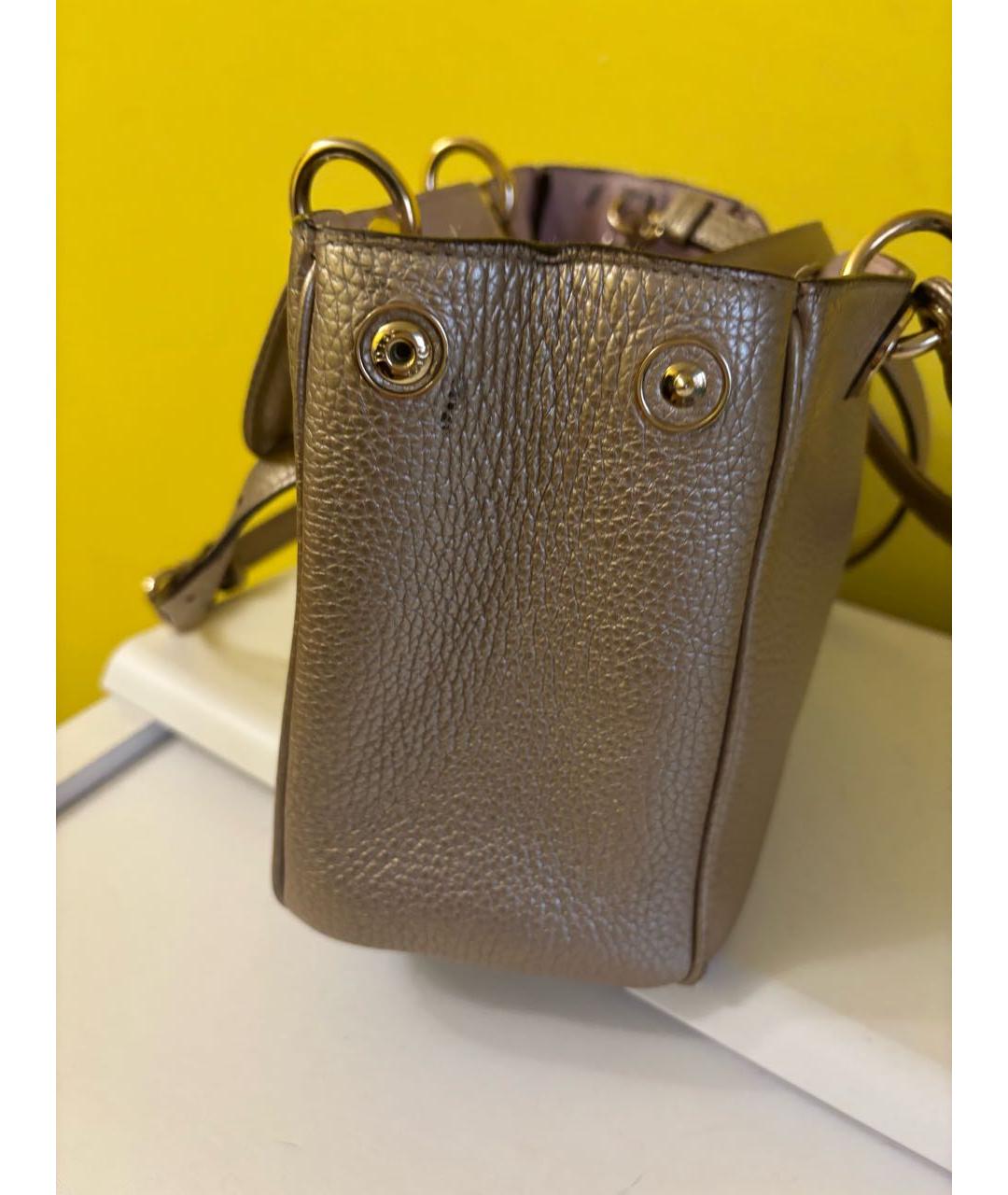 CHRISTIAN DIOR Золотая кожаная сумка через плечо, фото 2