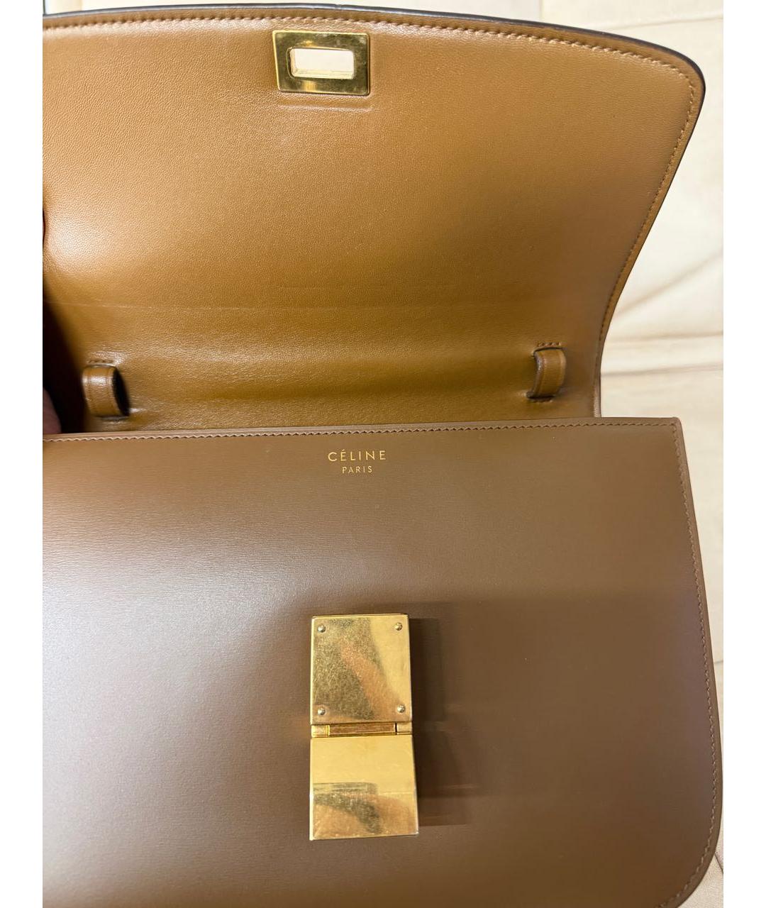 CELINE Коричневая кожаная сумка через плечо, фото 7