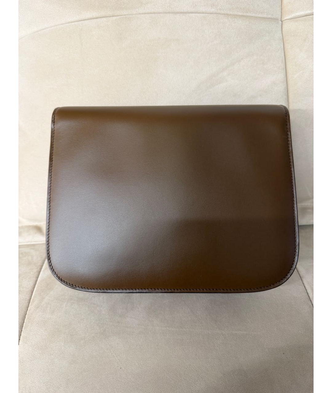 CELINE Коричневая кожаная сумка через плечо, фото 3