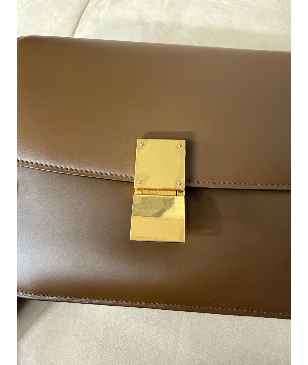 CELINE Коричневая кожаная сумка через плечо, фото 6