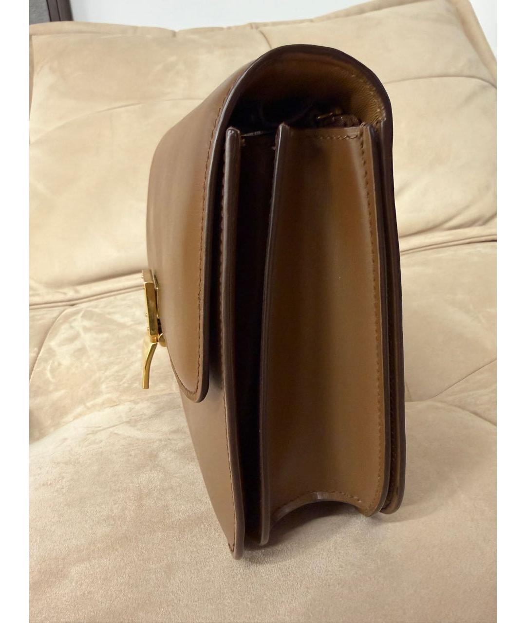 CELINE Коричневая кожаная сумка через плечо, фото 4