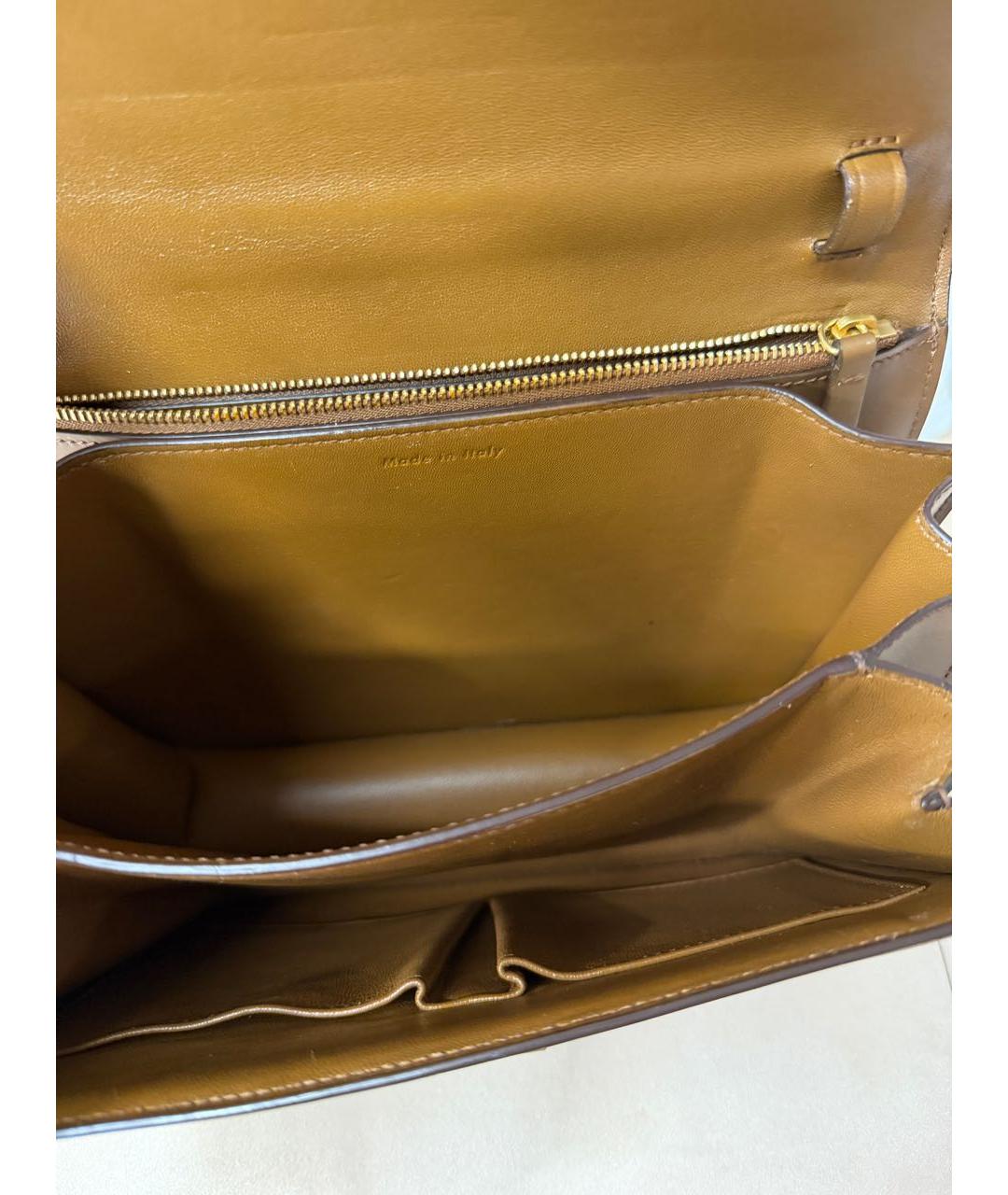 CELINE Коричневая кожаная сумка через плечо, фото 8