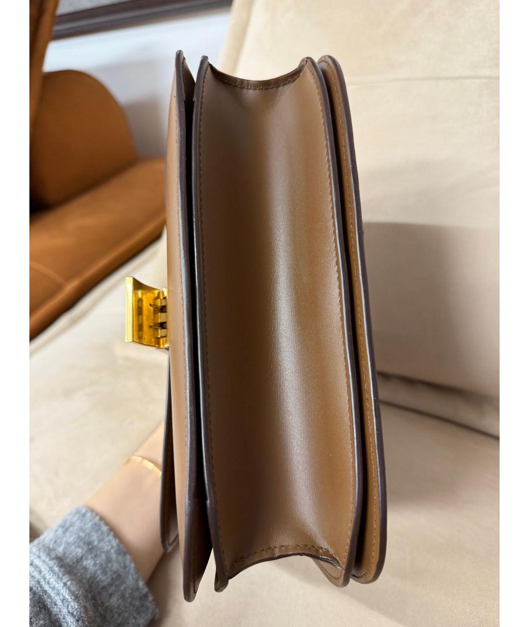 CELINE Коричневая кожаная сумка через плечо, фото 5