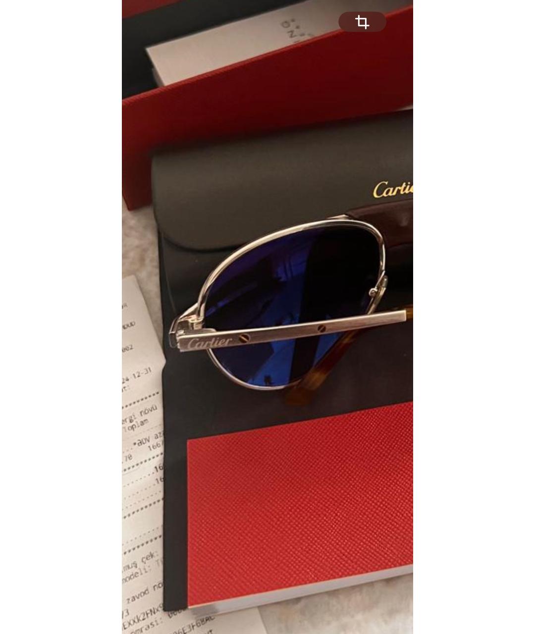 CARTIER Золотые металлические солнцезащитные очки, фото 3