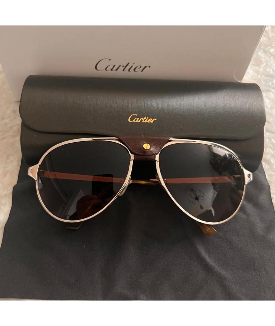 CARTIER Золотые металлические солнцезащитные очки, фото 6