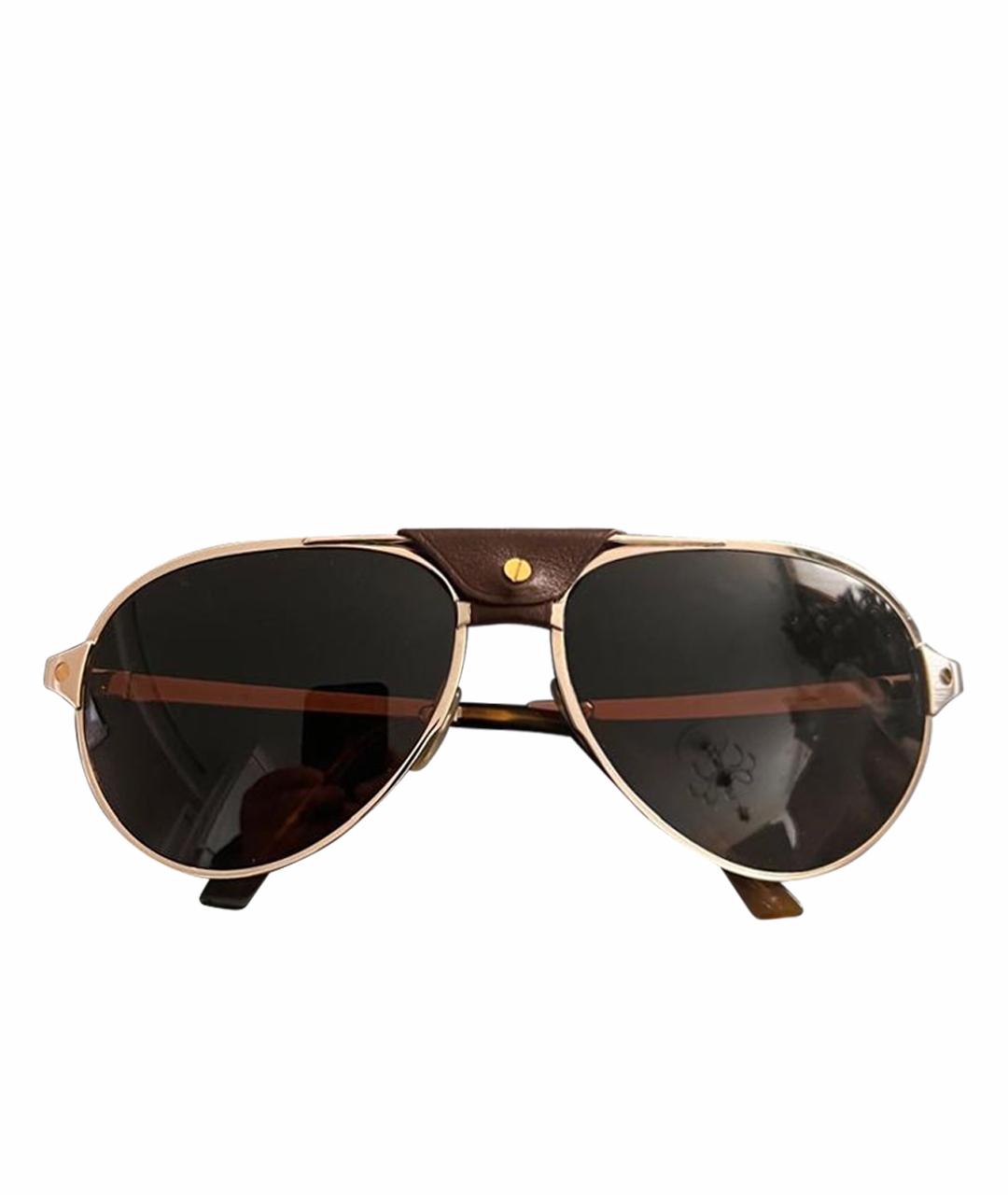 CARTIER Золотые металлические солнцезащитные очки, фото 1