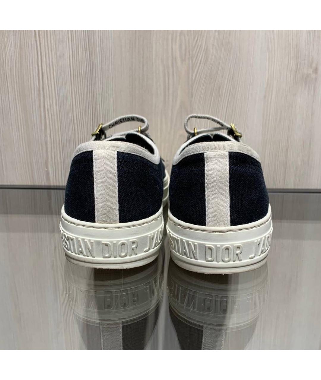 CHRISTIAN DIOR Черные текстильные кеды, фото 4