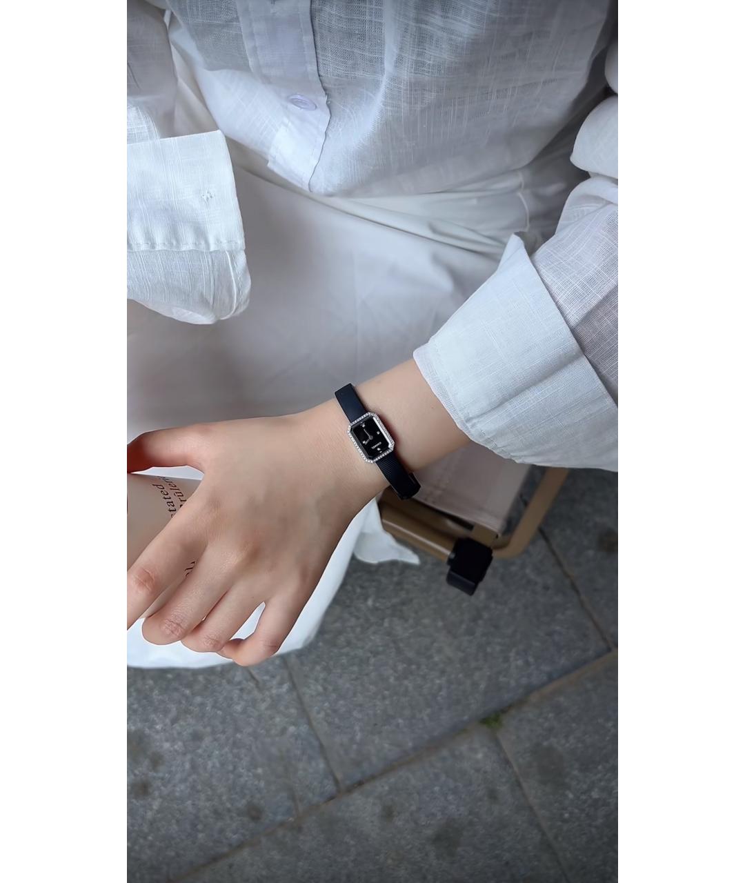 CHANEL Черные металлические часы, фото 5