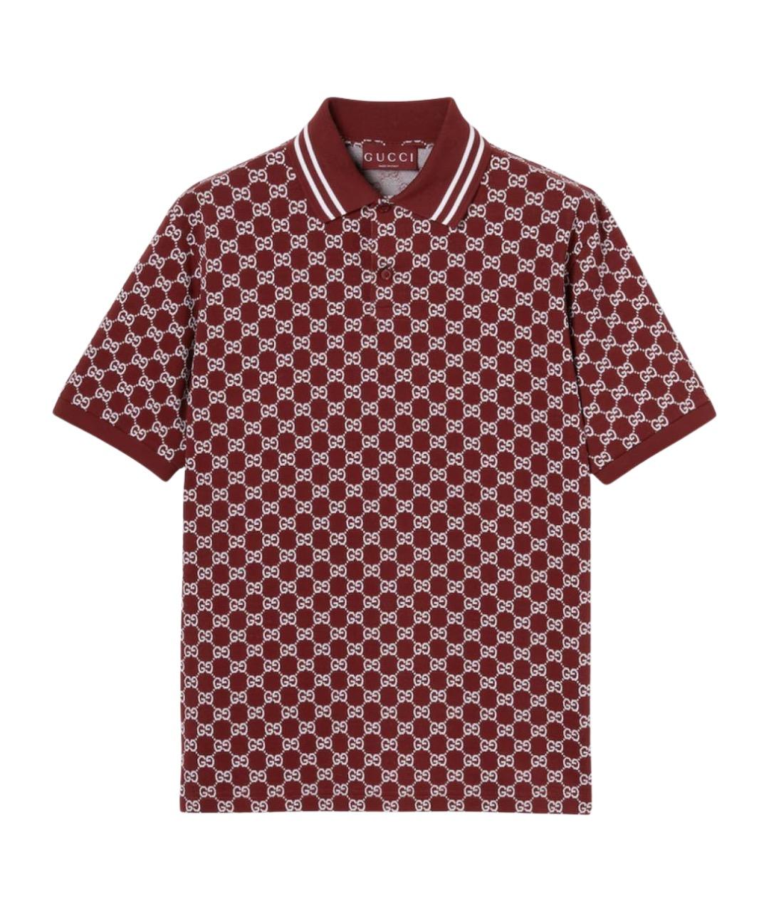 GUCCI Красное хлопковое поло с коротким рукавом, фото 1