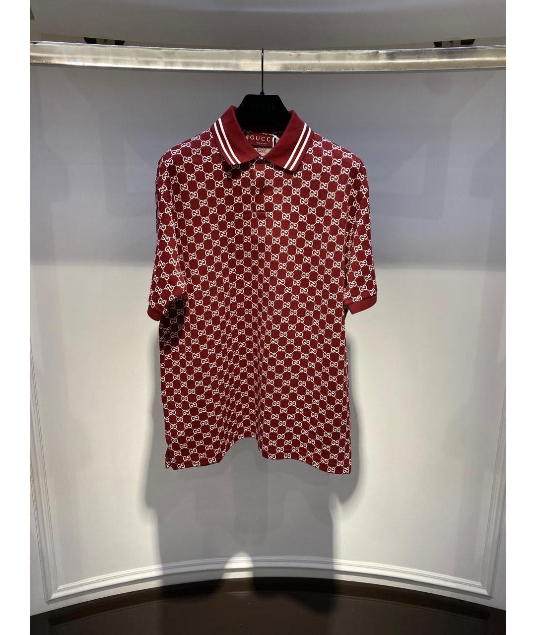 GUCCI Красное хлопковое поло с коротким рукавом, фото 2