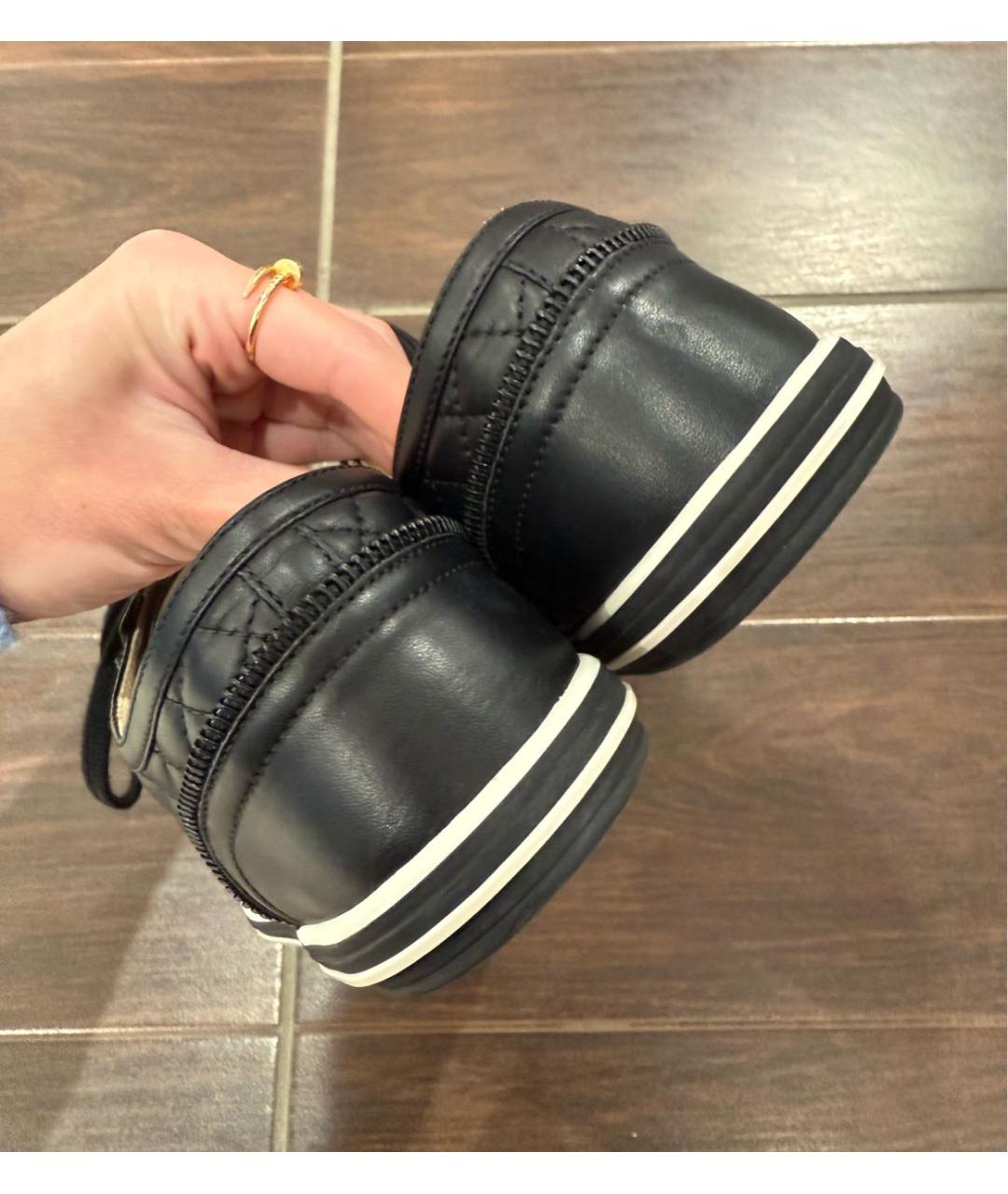 CHANEL Черные кожаные кеды, фото 4