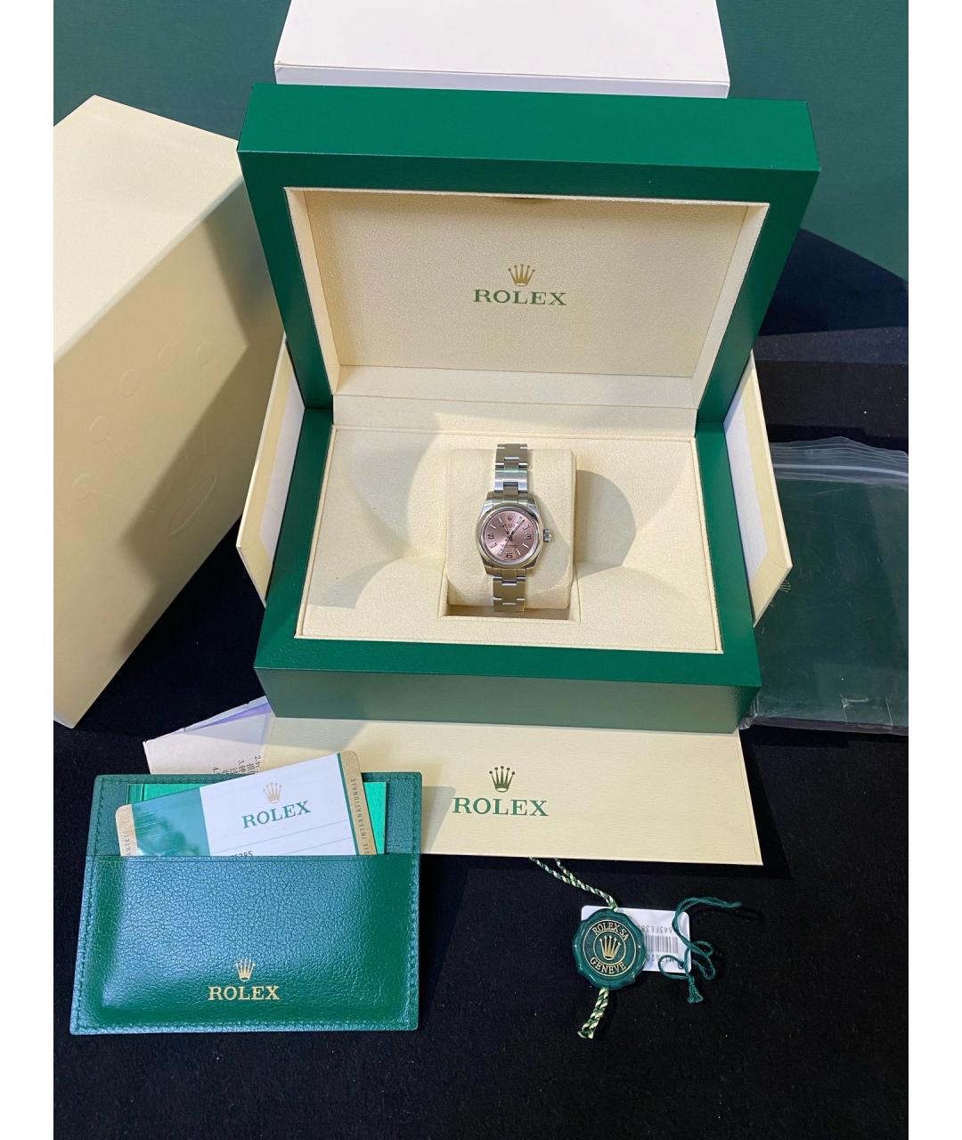 ROLEX Розовые металлические часы, фото 2