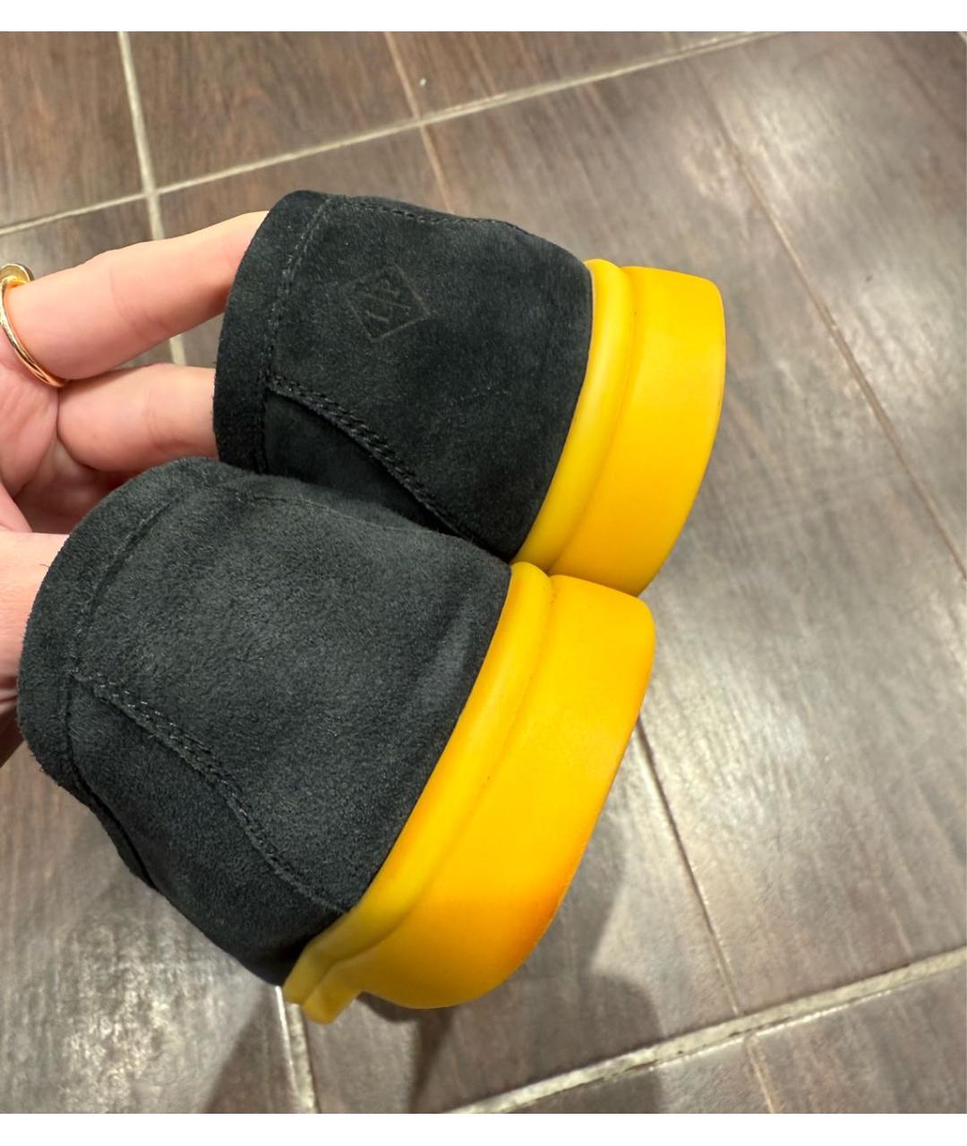 LORO PIANA Черные замшевые лоферы, фото 4