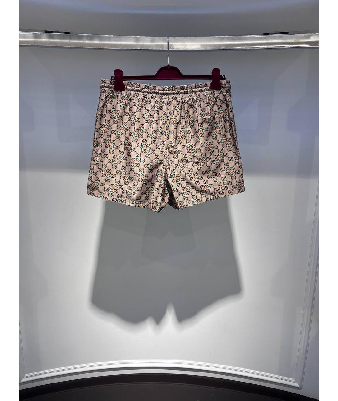 GUCCI Коричневые полиамидовые шорты, фото 3
