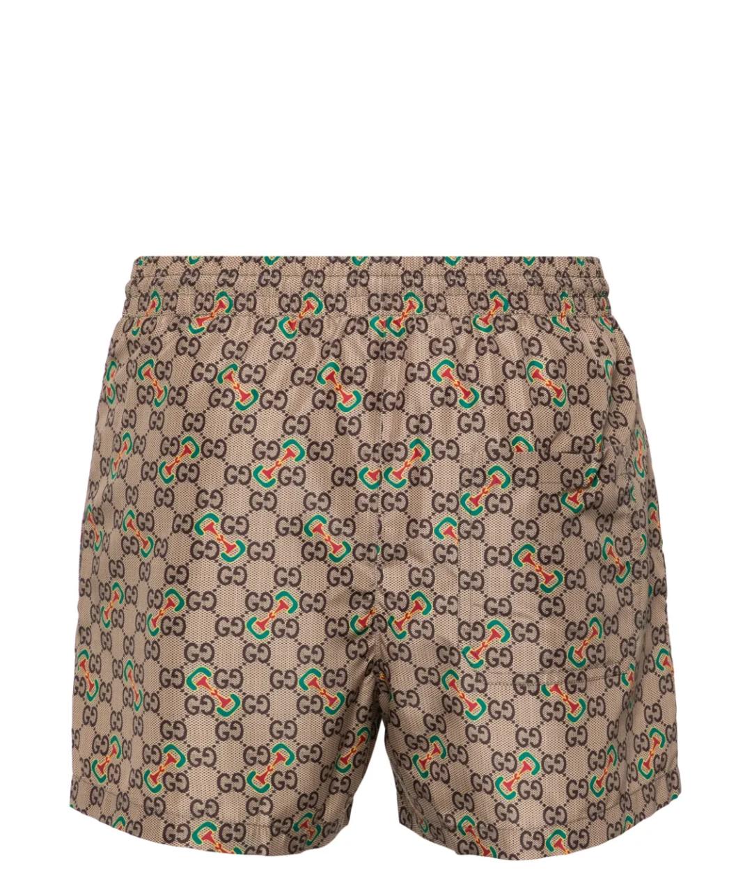 GUCCI Коричневые полиамидовые шорты, фото 1