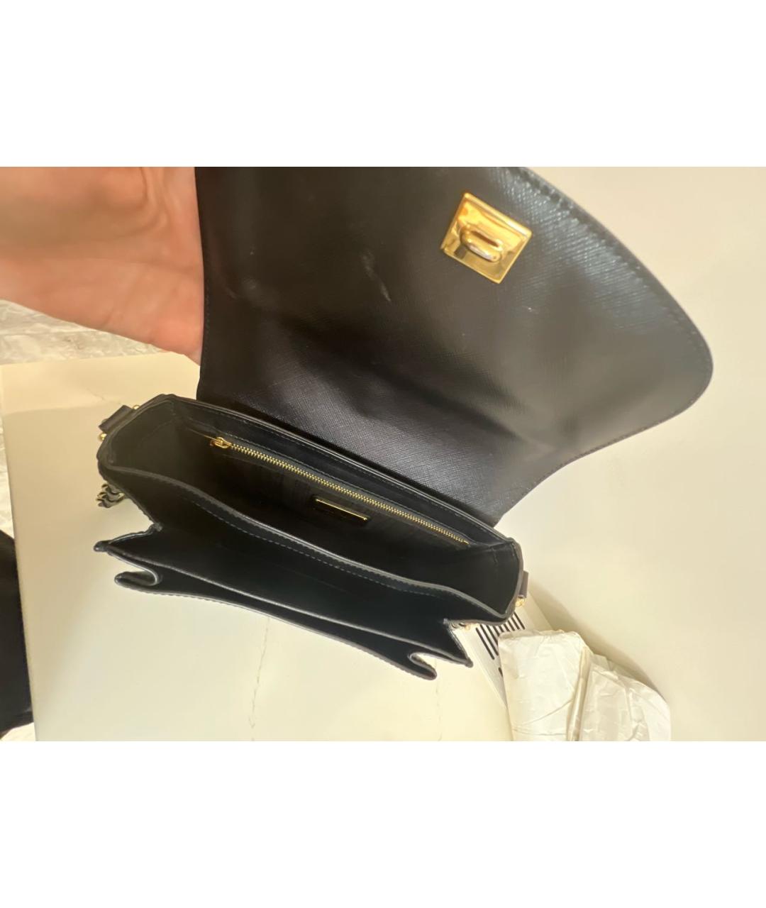 FERRAGAMO Черная кожаная сумка через плечо, фото 4