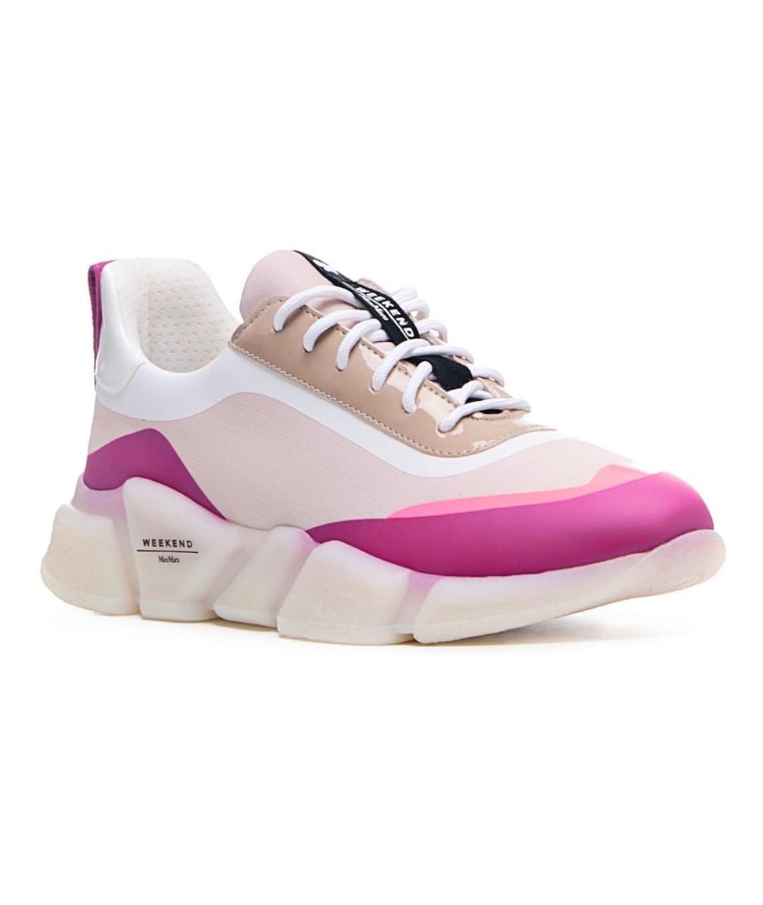 WEEKEND MAX MARA Розовые кожаные кроссовки, фото 2