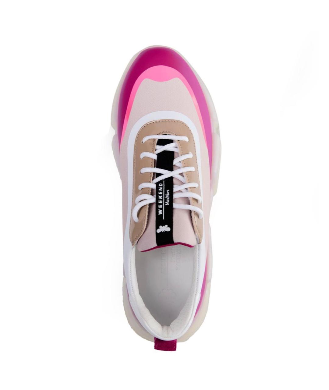 WEEKEND MAX MARA Розовые кожаные кроссовки, фото 3