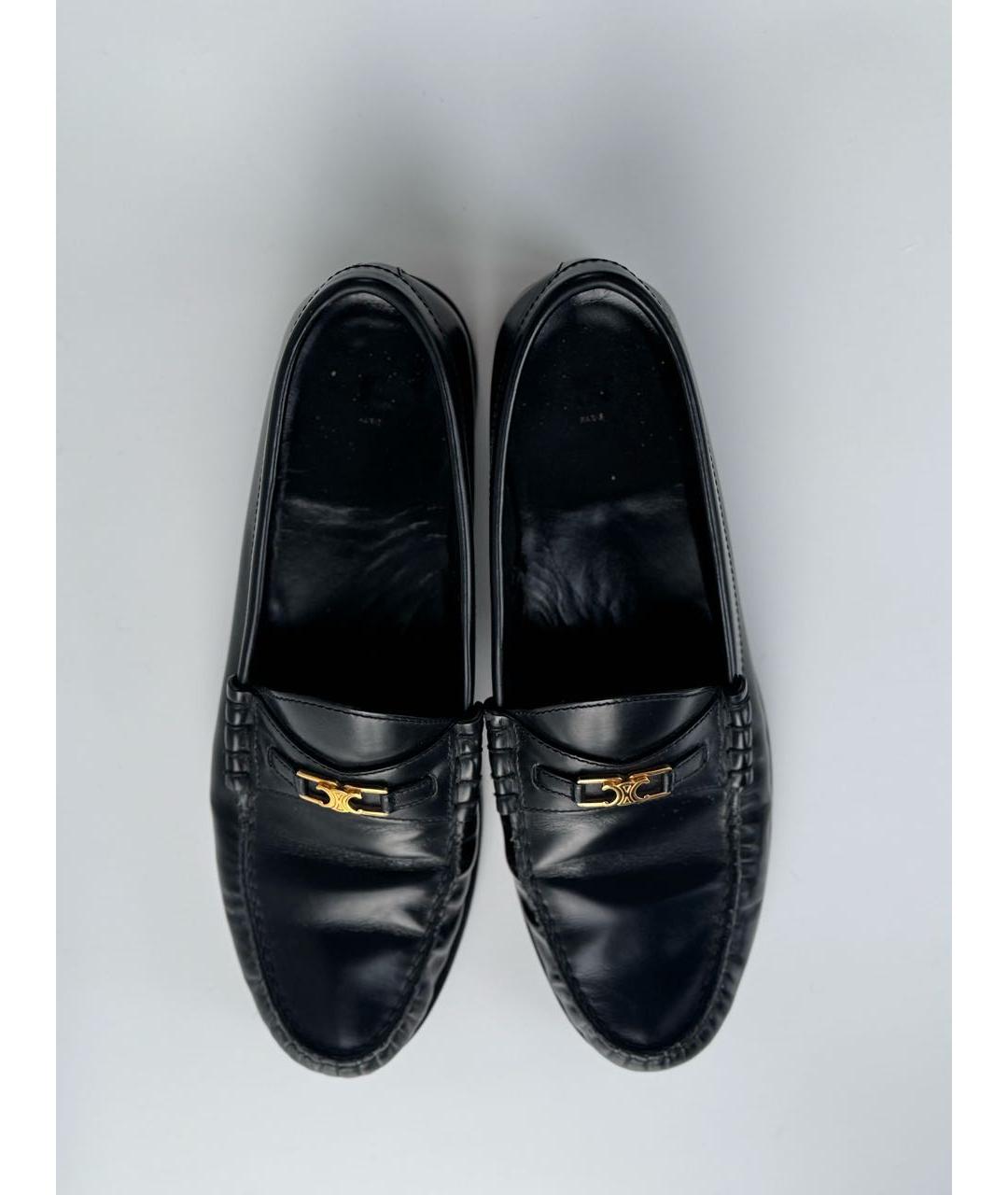 CELINE Черные кожаные лоферы, фото 4