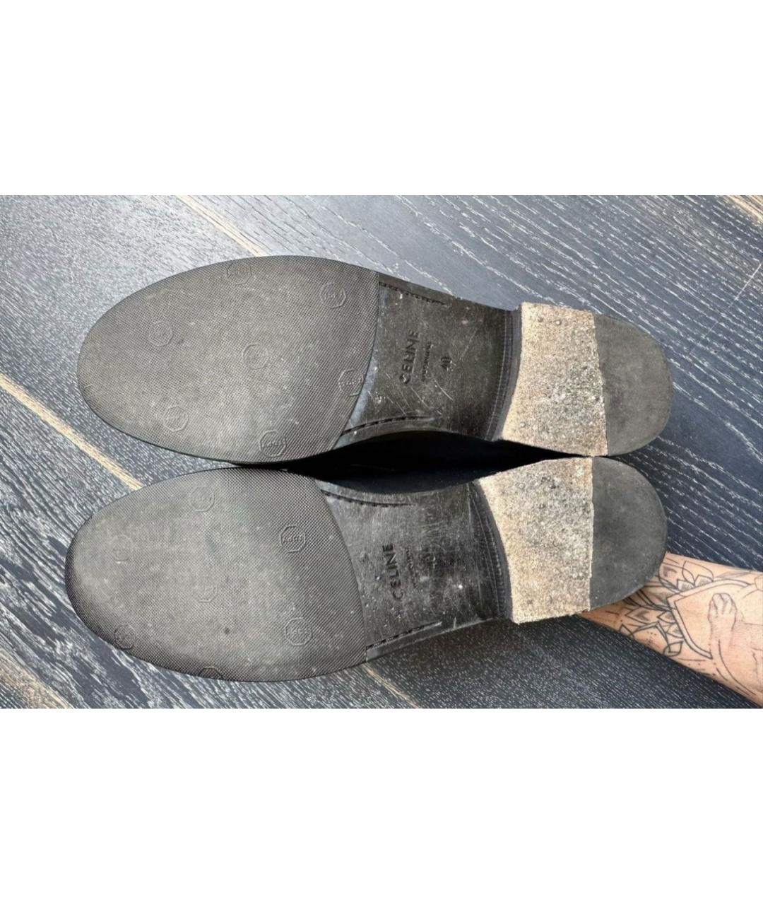 CELINE Черные кожаные лоферы, фото 7