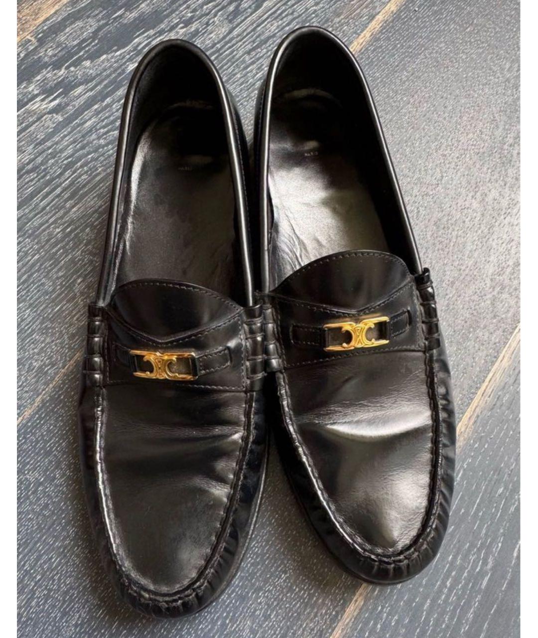 CELINE Черные кожаные лоферы, фото 8