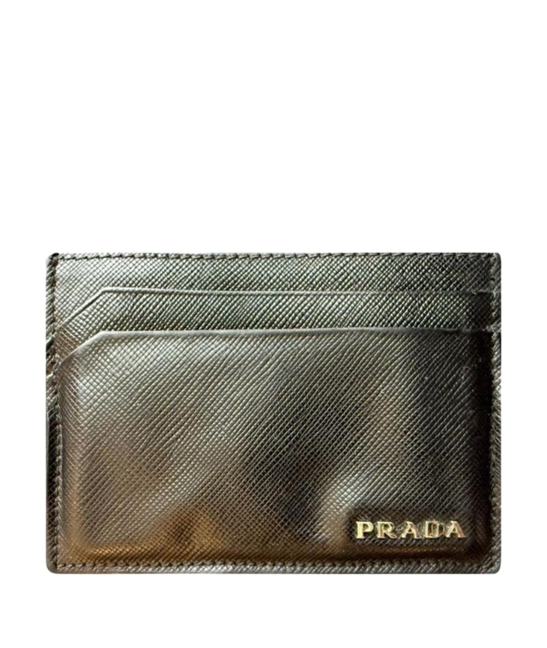 PRADA Черная кожаная визитница, фото 1