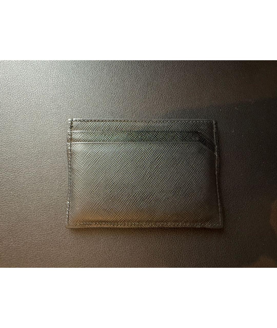 PRADA Черная кожаная визитница, фото 2